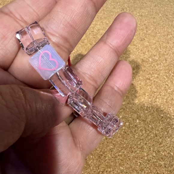 SWAROVSKI Letra Symbolic Crystal Bracelet Jewelry Collection- Heart Pink - Picture 4 of 7
